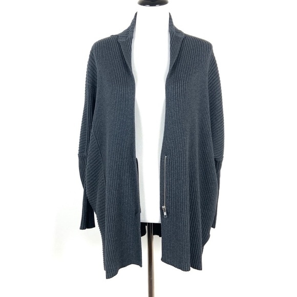 Cabi Cosmo Cardigan Ribbed Sweater Small Gray - Picture 2 of 8